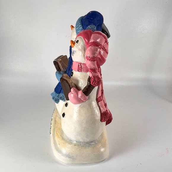 Vintage Snowmen Figurine California Creations Let It Snow Retro Chalkware 90s - Picture 3 of 12